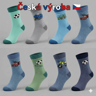 Dětské bavlněné elastické ponožky se vzorem Kluk