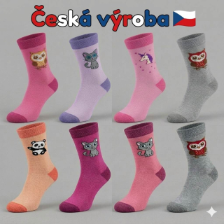 Dětské bavlněné elastické ponožky se vzorem Holka